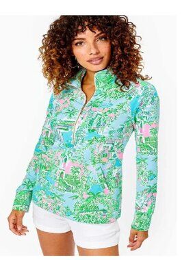 NWT Lilly Pulitzer UPF 50+ Skipper Popover Lilly Loves Palm Beach size Medium